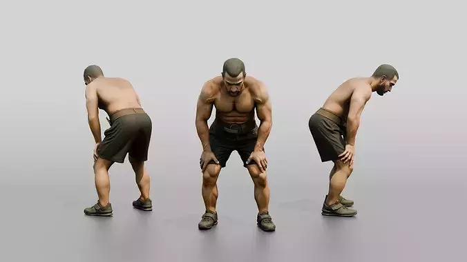 Man Resting After Heavy Lift