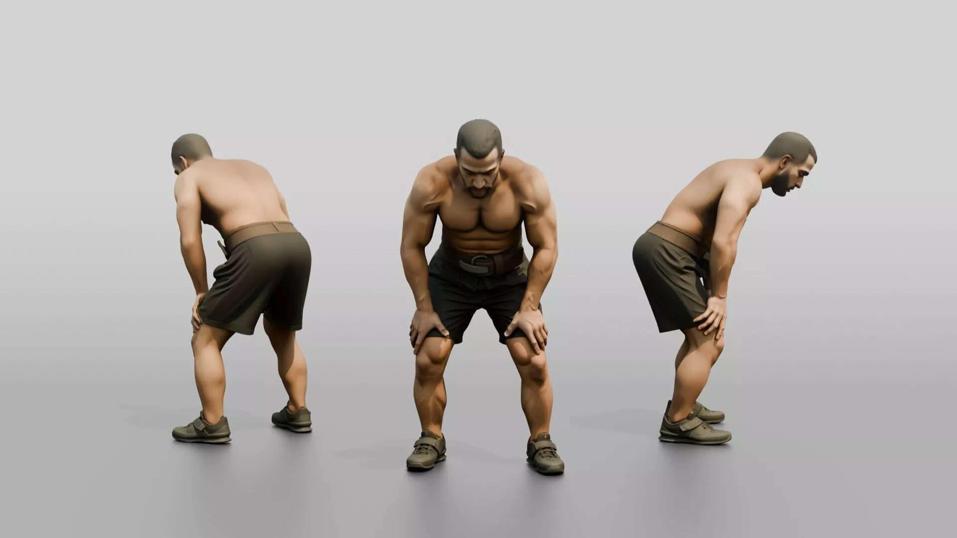 Man Resting After Heavy Lift 3D model