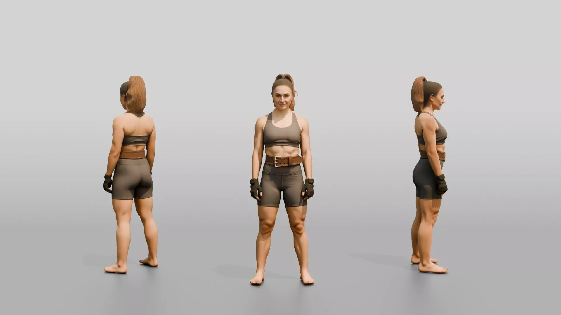 Woman Standing with Lifting Belt 3D model