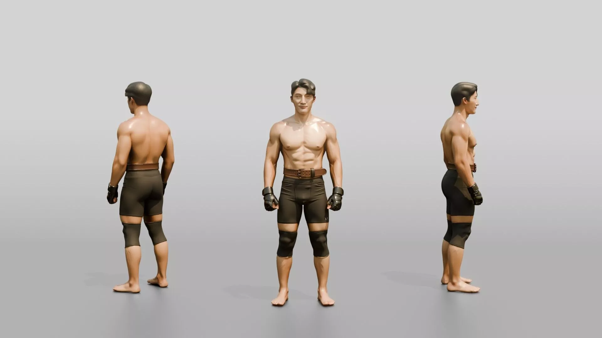 Man Standing in Gym Pose 3D model