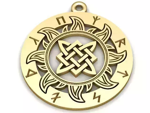 Pendant celtic sun in gold