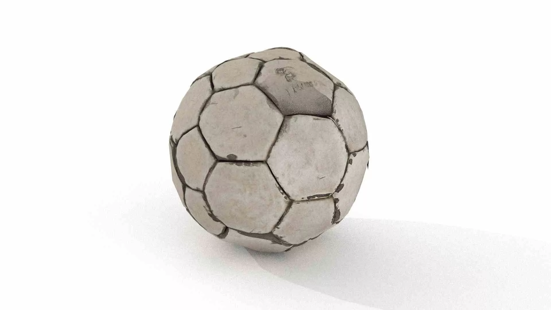 Abandoned training football Low-poly 3D model
