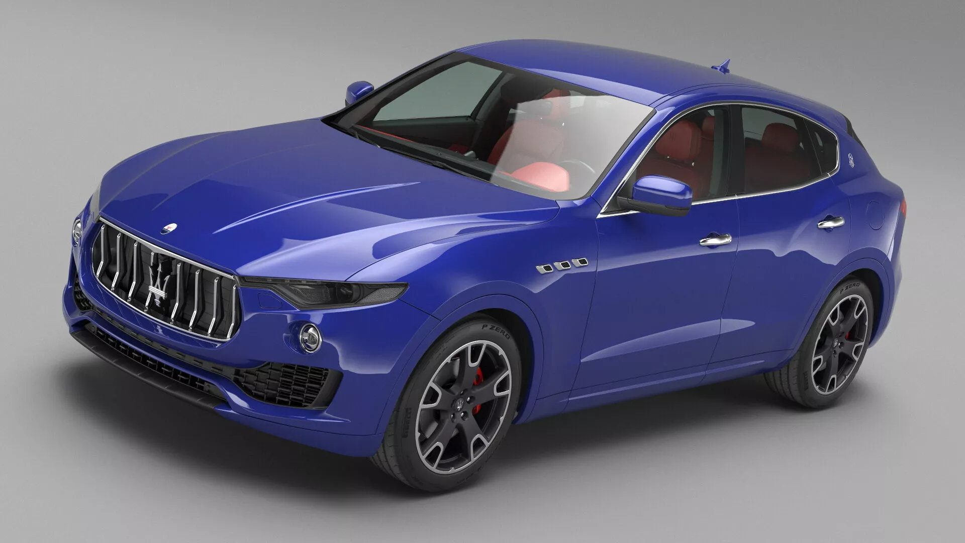 Maserati Levante SUV Blue Rigged 3D model