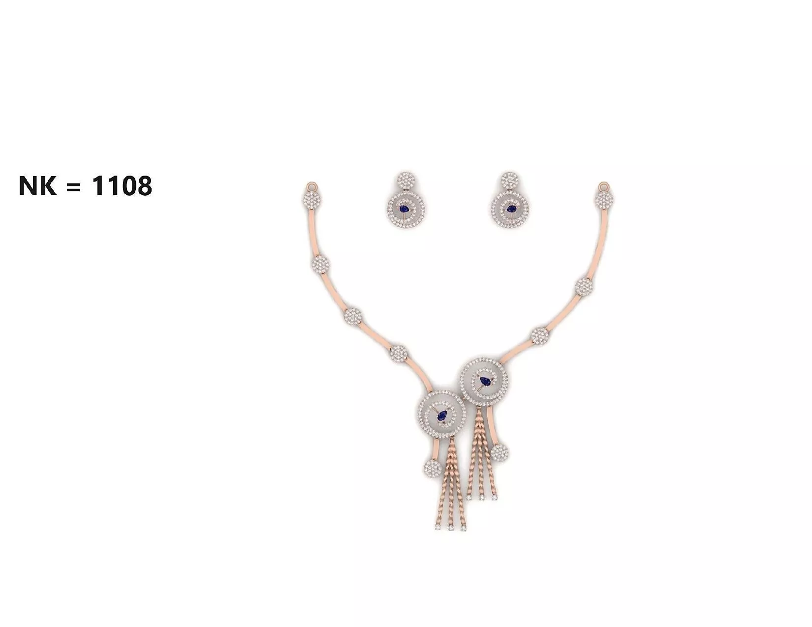 SILVER AND GOLD DIAMOND NECKLACE 3D print model