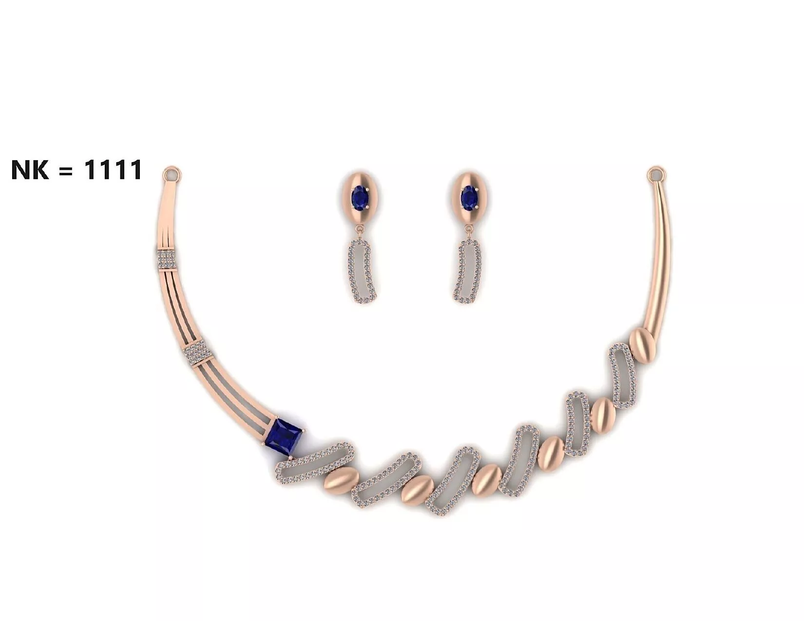 SILVER AND GOLD DIAMOND NECKLACE 3D print model