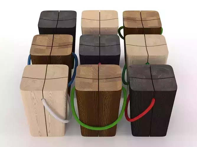 Hug three wooden cubes