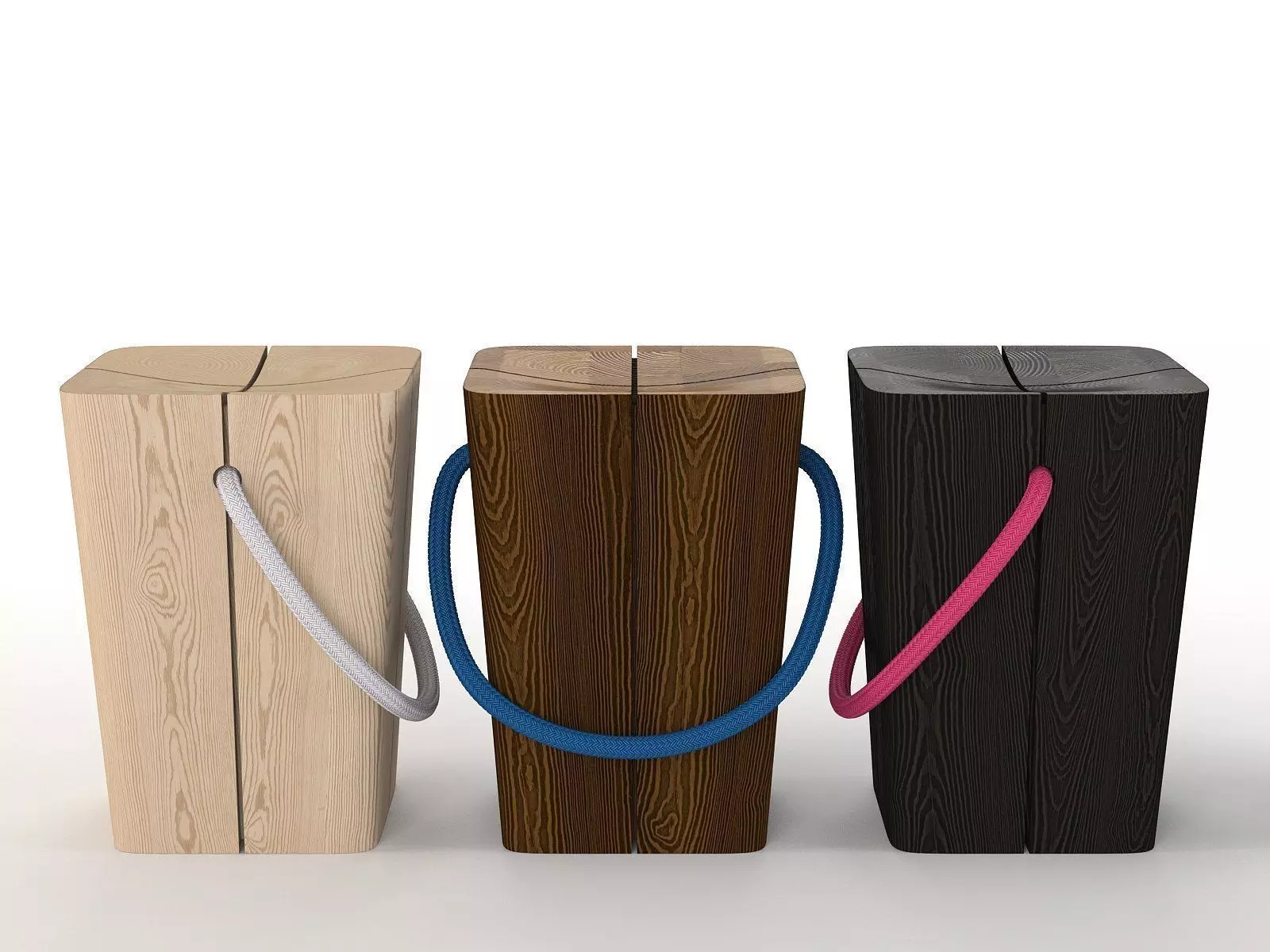 Hug three wooden cubes 3D model_4