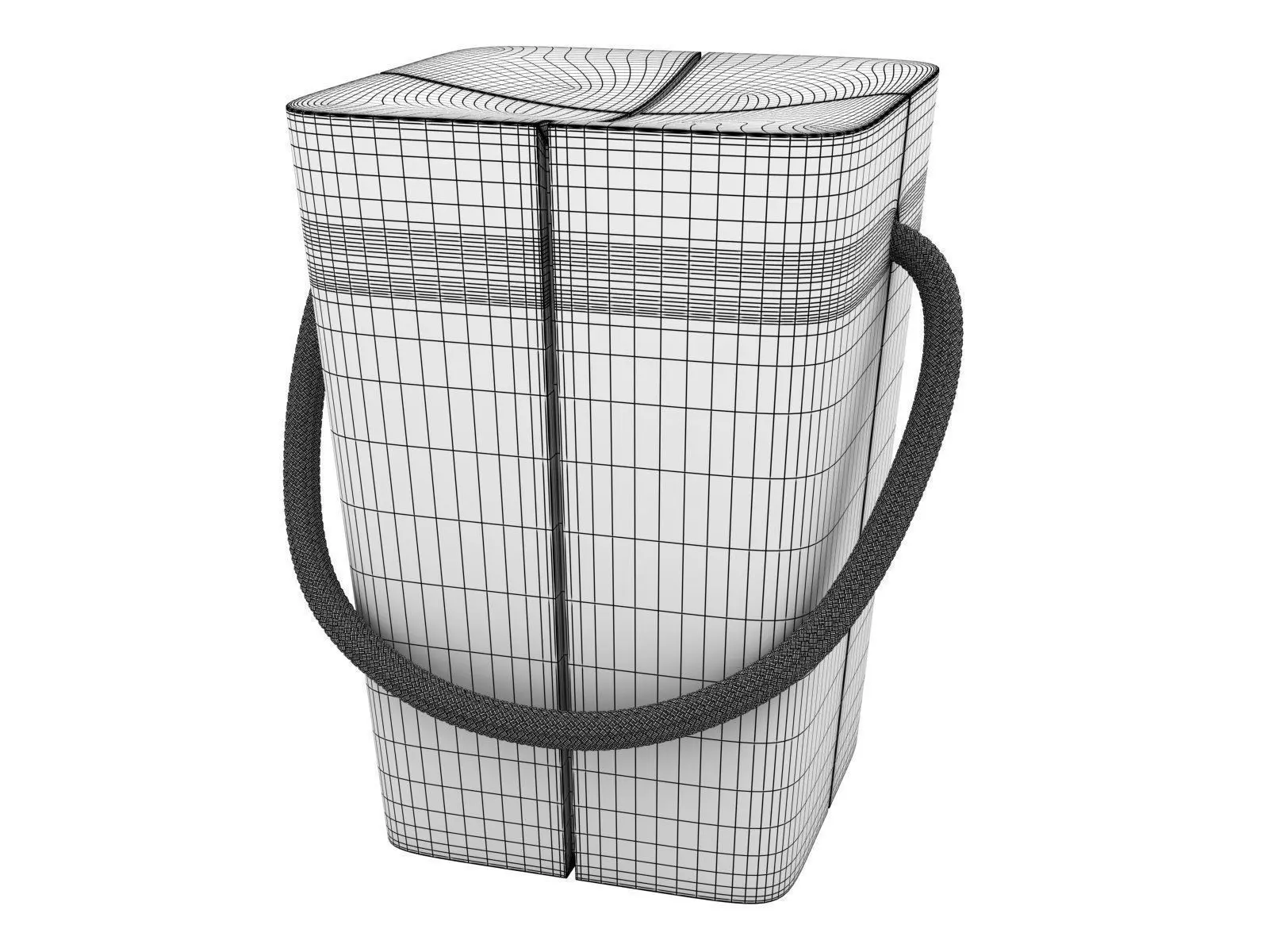 Hug three wooden cubes 3D model_6