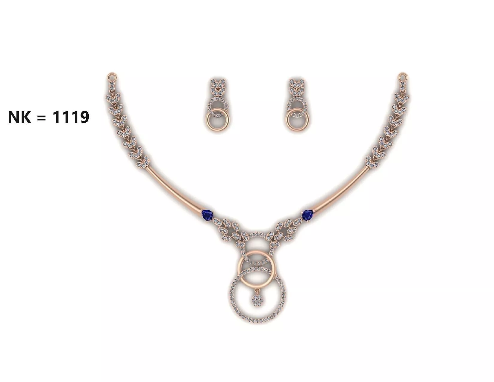 SILVER AND GOLD DIAMOND NECKLACE 3D print model