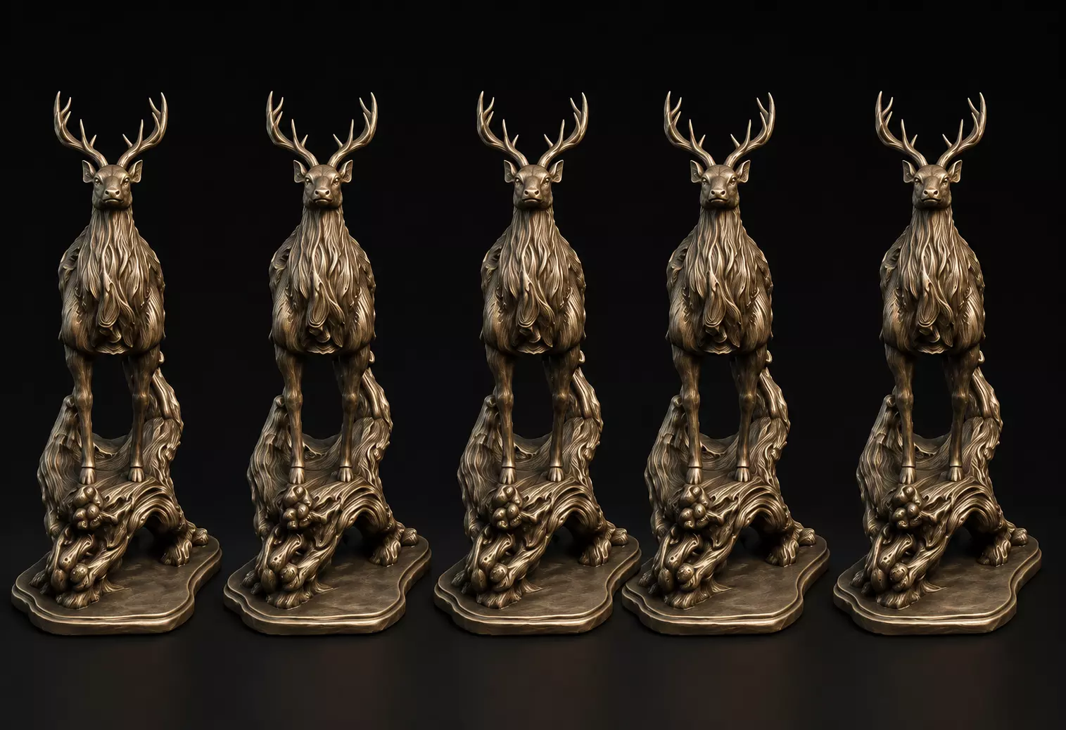 Forest Guardian Stag Majestic Deer Collectible STL 3D print model