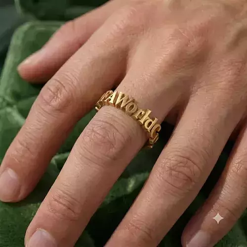 FIFA World Cup Custom Gold Ring 3D Model