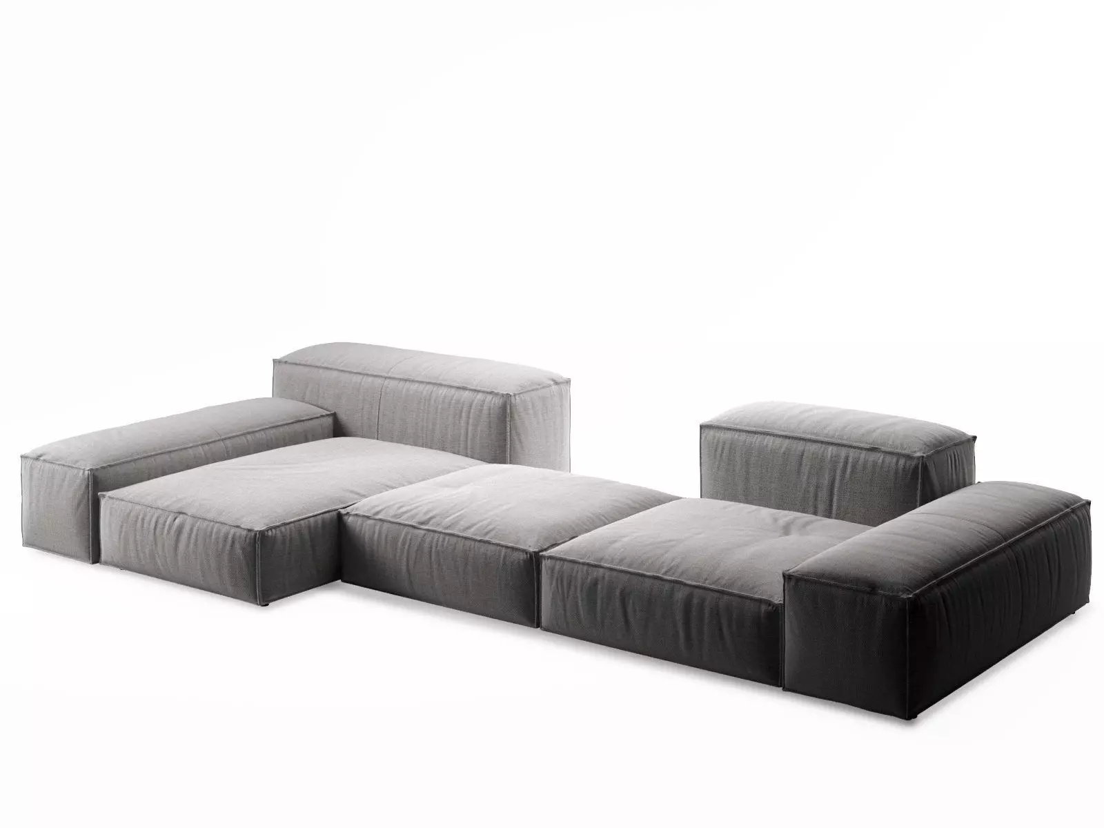 Extrasoft D sectional sofa 3D model_0