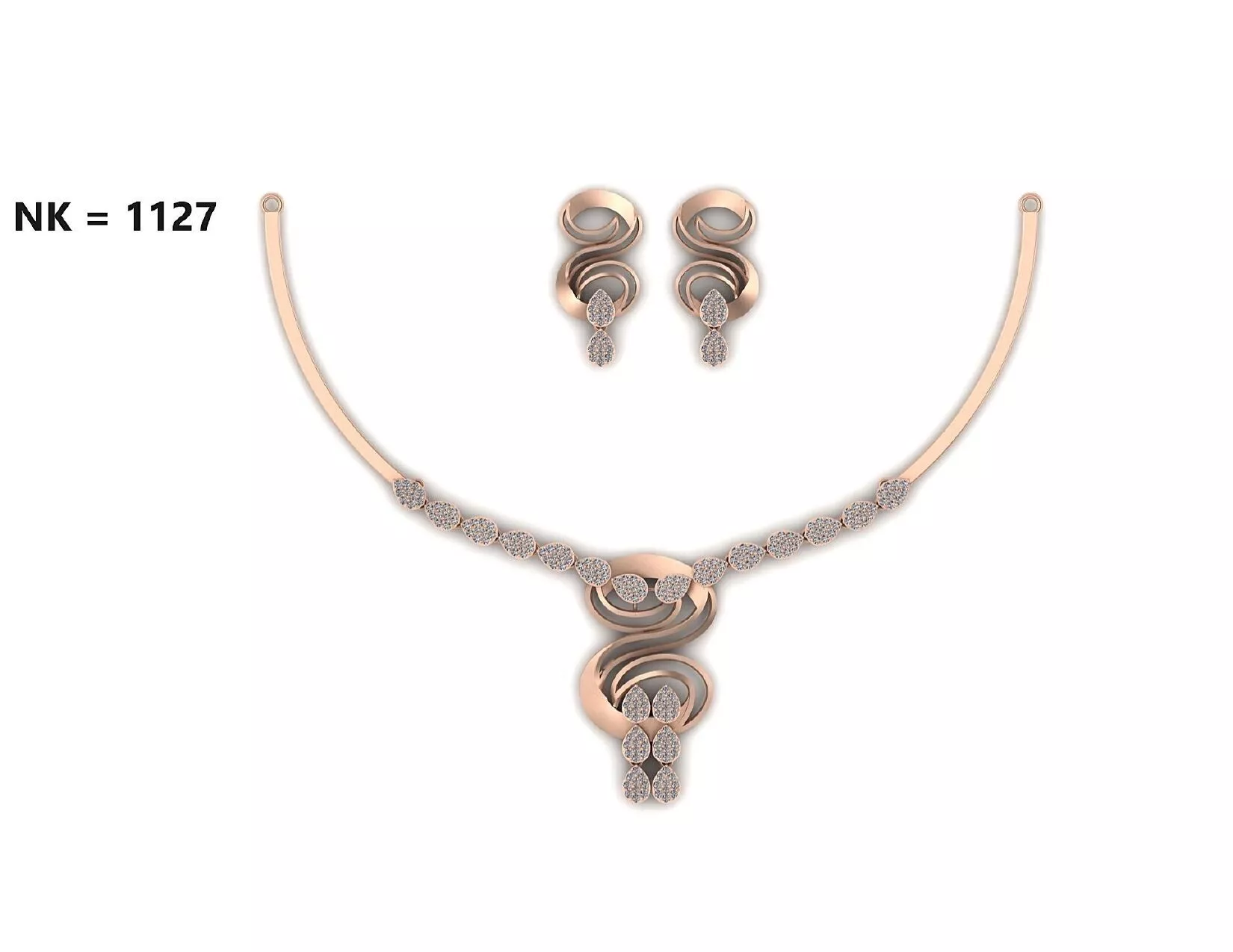 SILVER AND GOLD DIAMOND NECKLACE 3D print model