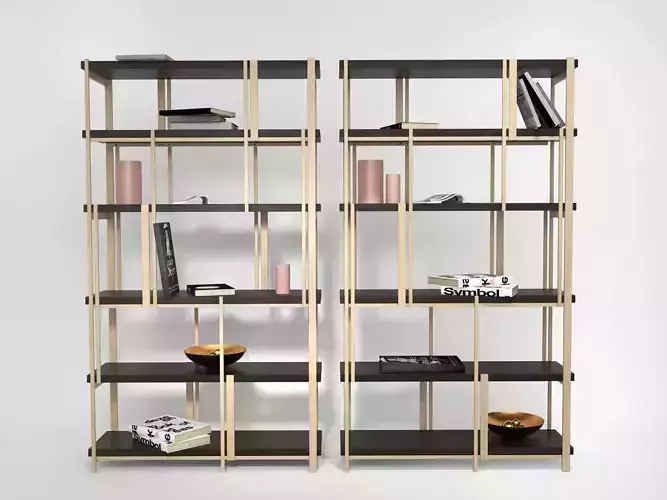 Mondrian Bookshelf 3D model