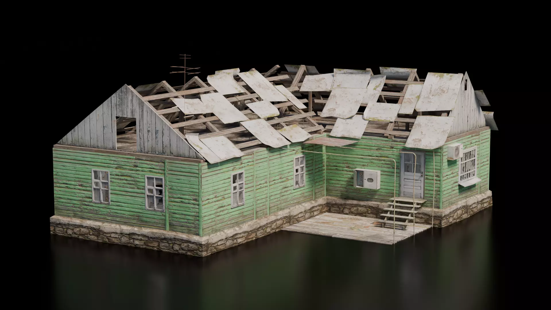 Abandoned House 35 Low-poly 3D model