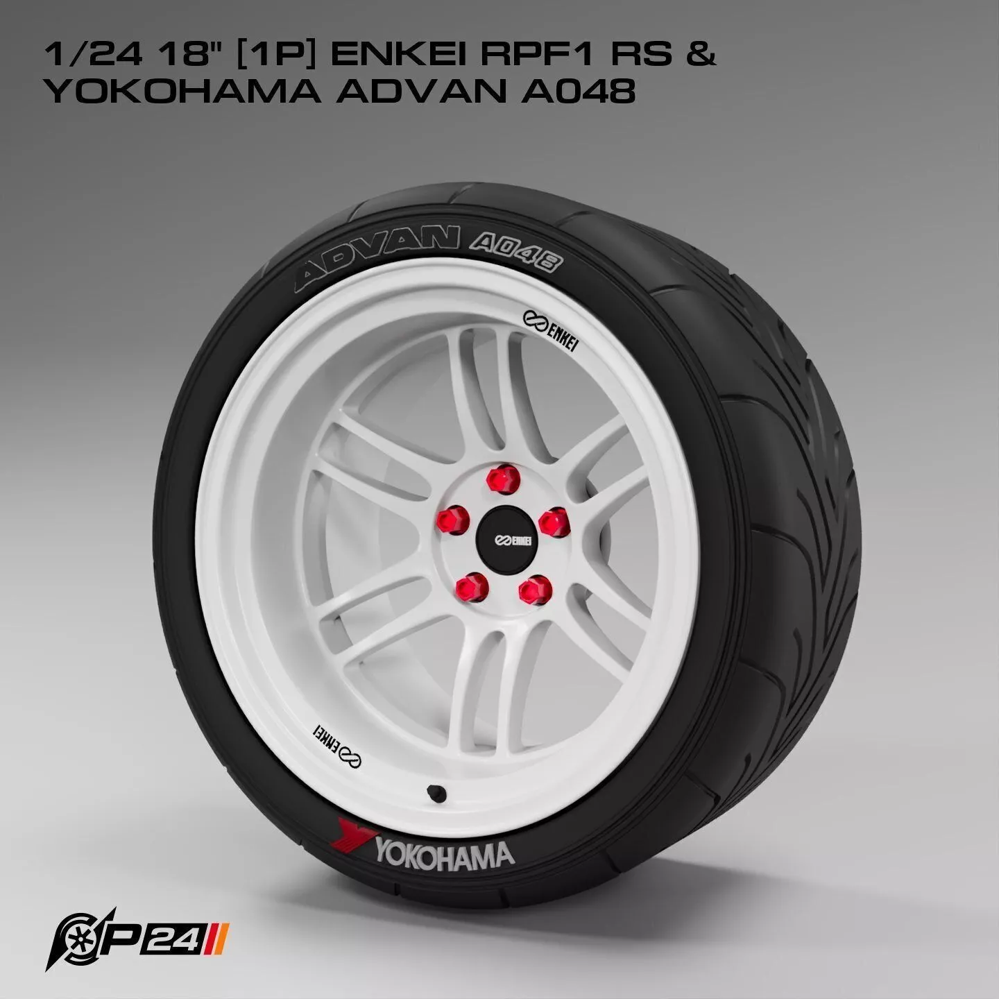 1-24th 18 inches 1P Enkei RPF1 RS and Yokohama Advan A048 3D print model