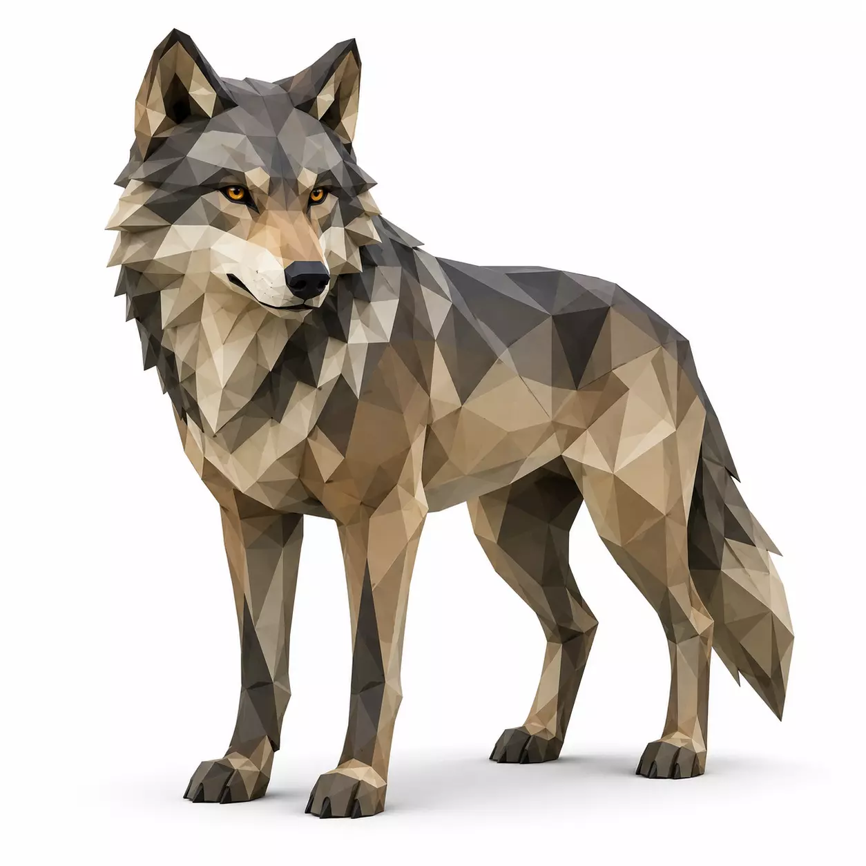 Low Poly Dog 3D Model - Geometric Pet Animal Asset 3D print model