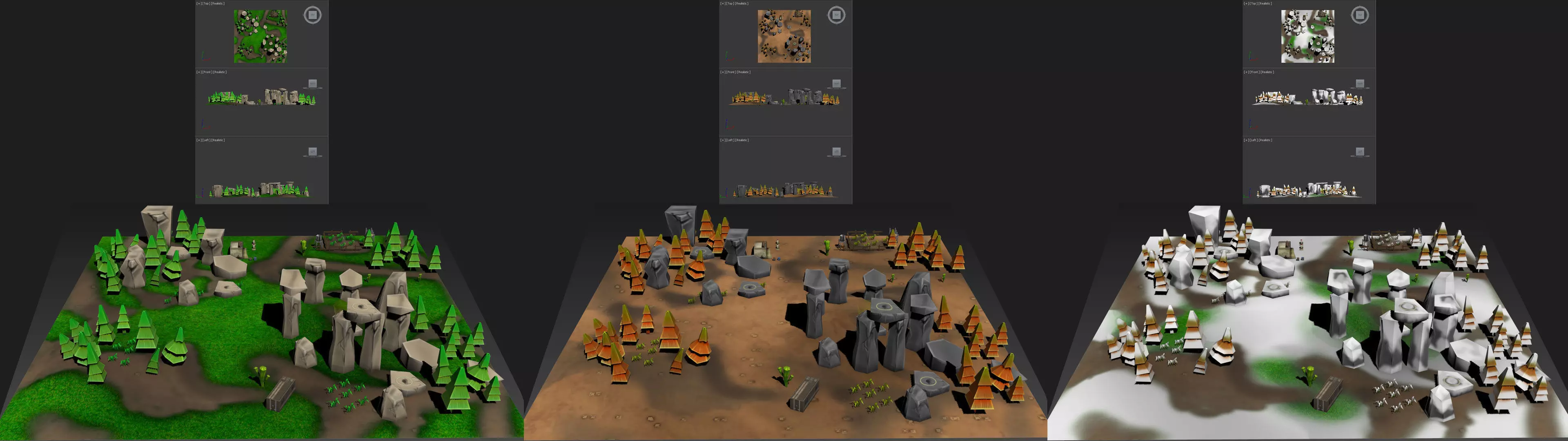 Cartoon Level Design Environments Low-poly 3D model_0