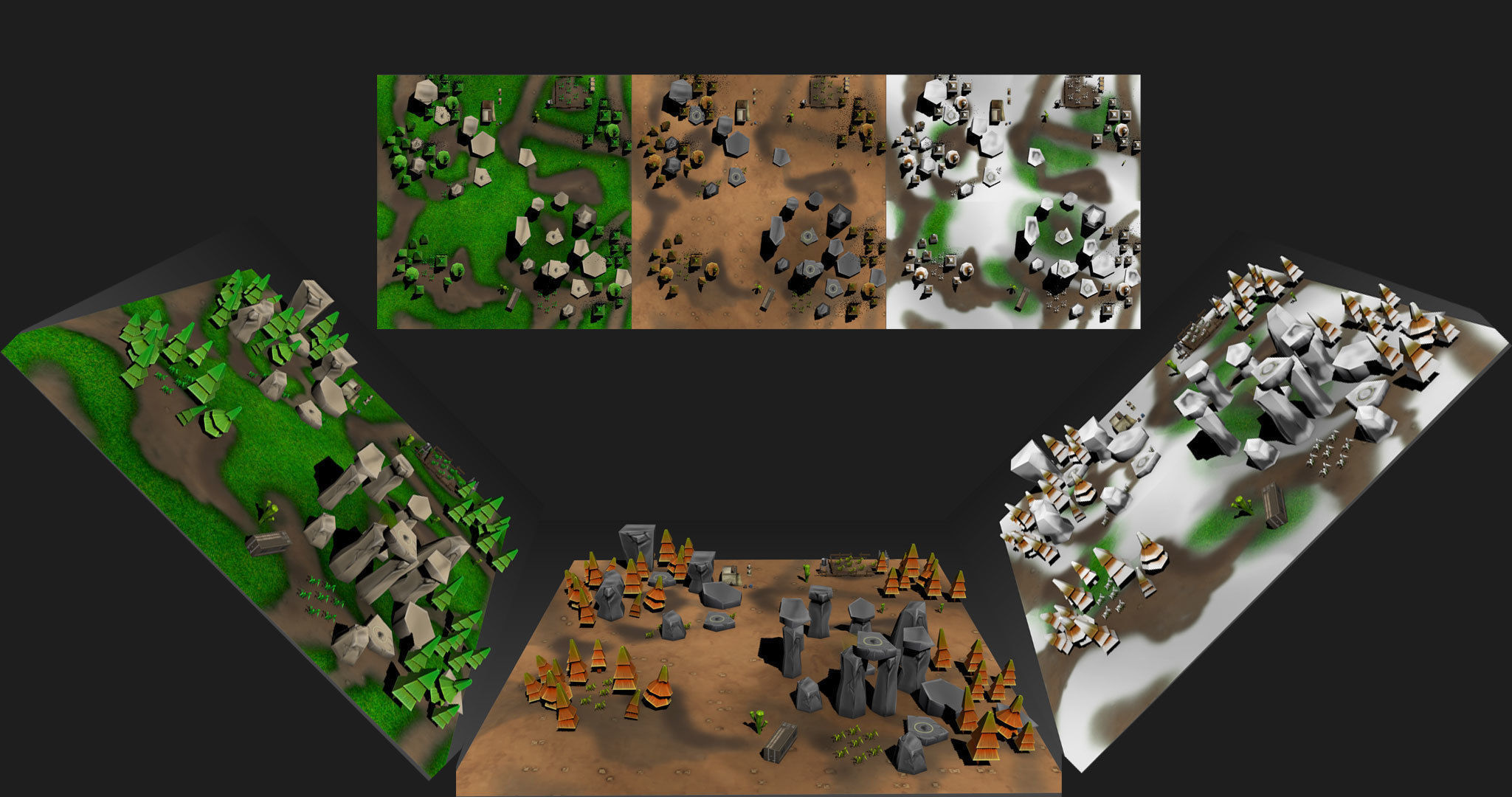 Cartoon Level Design Environments Low-poly 3D model_2