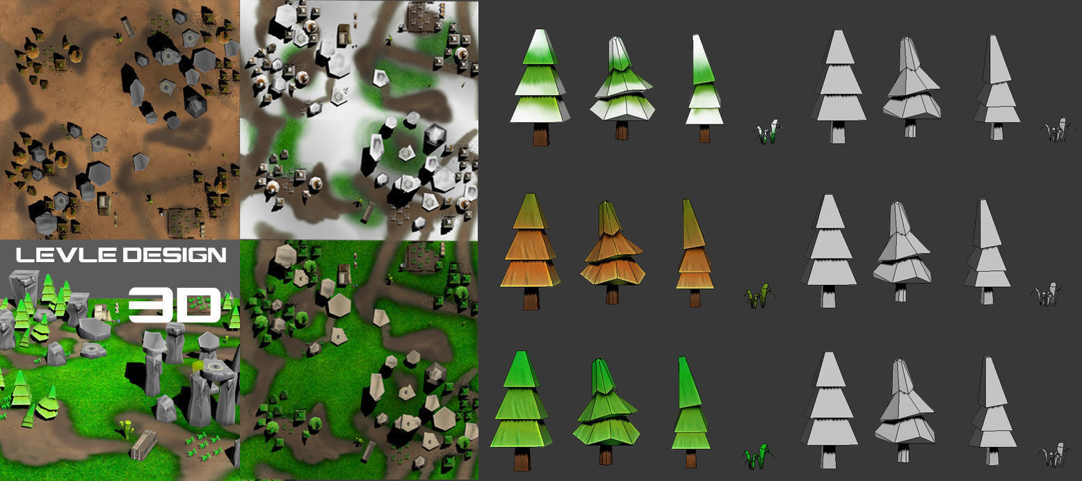 Cartoon Level Design Environments Low-poly 3D model_1