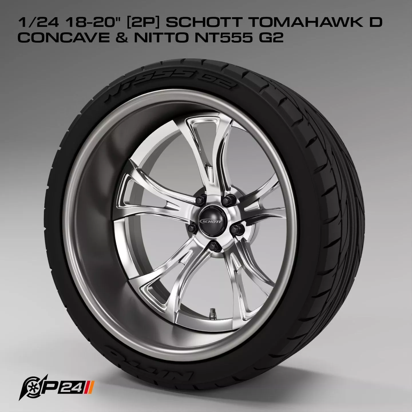 1-24th 18-20 inches 2P Schott TOMAHAWK D Concave and Nitto NT... 3D print model