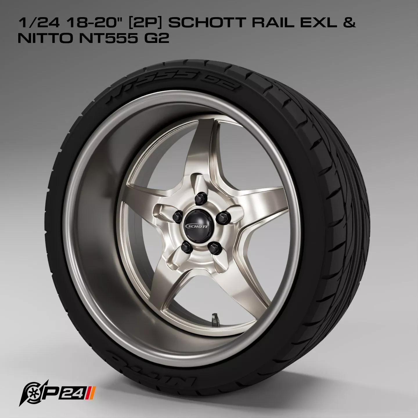 1-24th 18-20 inches 2P Schott Rail EXL and Nitto NT555 G2 3D print model