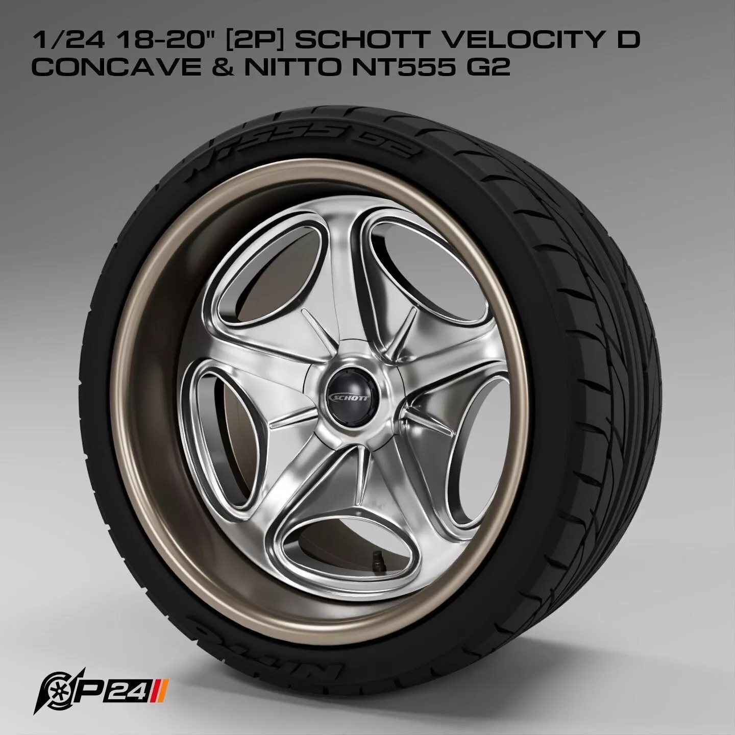1-24th 18-20 inches 2P Schott Velocity D Concave and Nitto NT... 3D print model