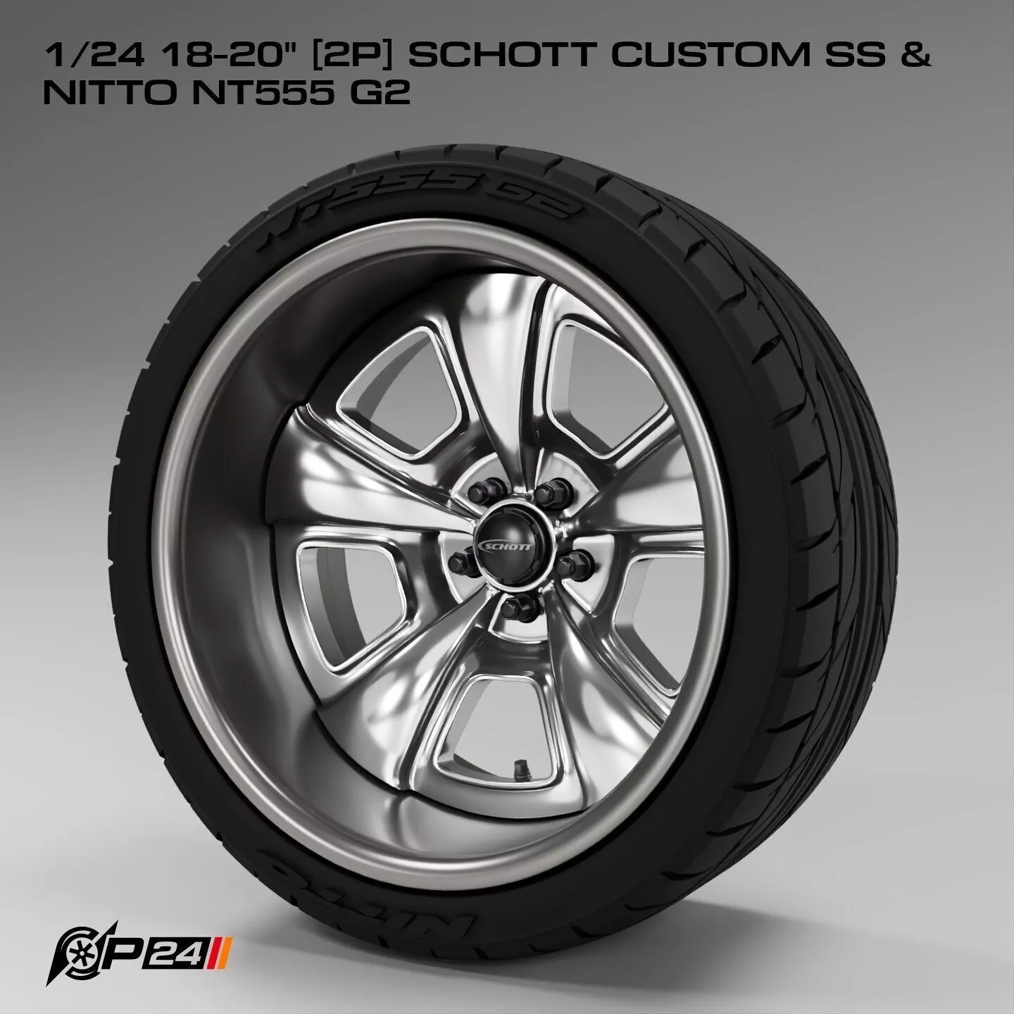 1-24th 18-20 inches 2P Schott CUSTOM SS and Nitto NT555 G2 3D print model