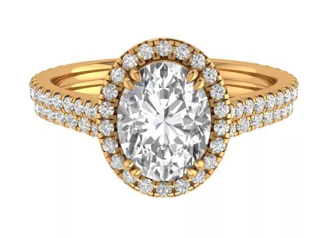 Oval Engagement Ring 3D print model