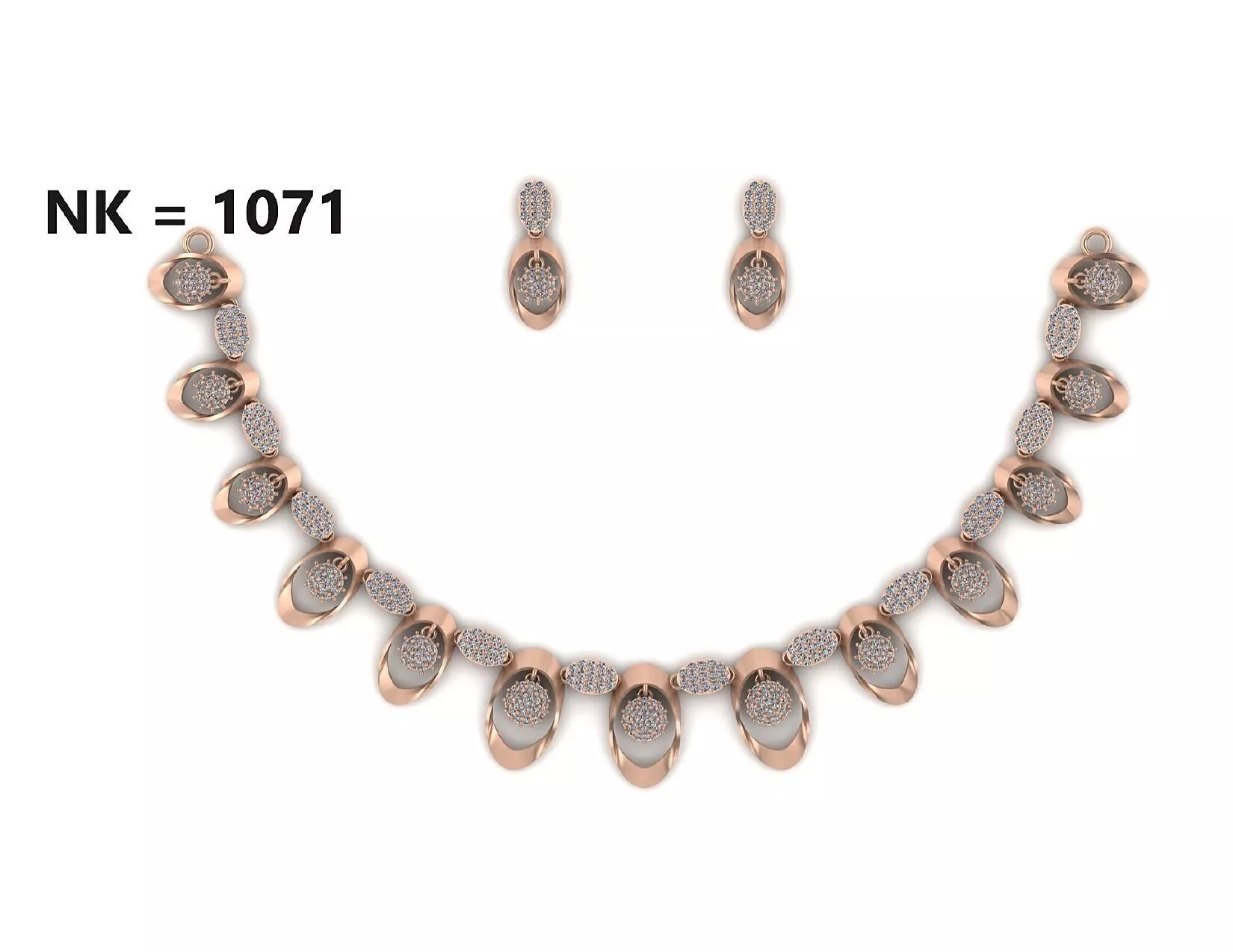 SILVER AND GOLD DIAMOND NECKLACE 3D print model