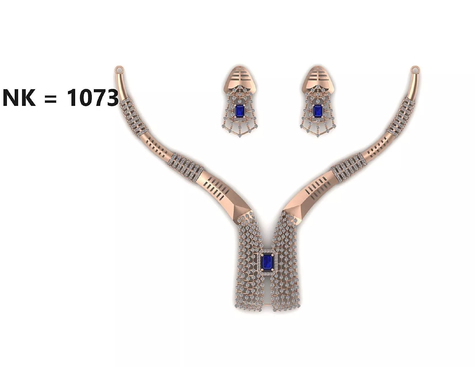 SILVER AND GOLD DIAMOND NECKLACE 3D print model