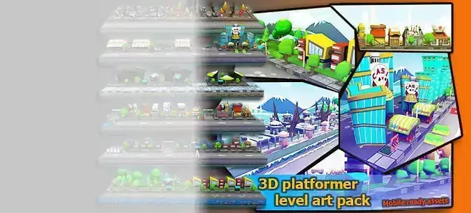 3D platformer level art pack