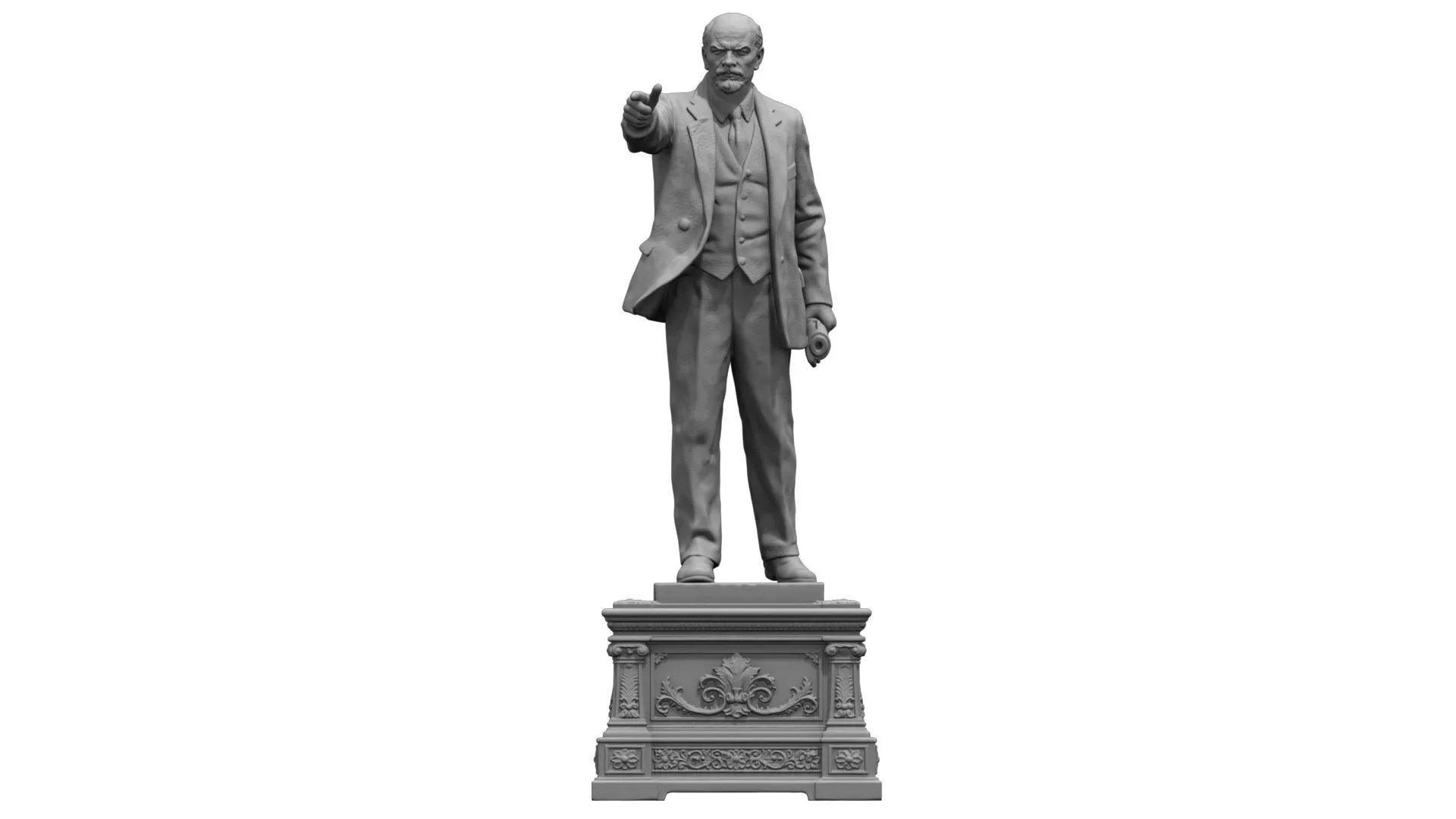 Vladimir Lenin statue statue sculpture hi poly 3D model