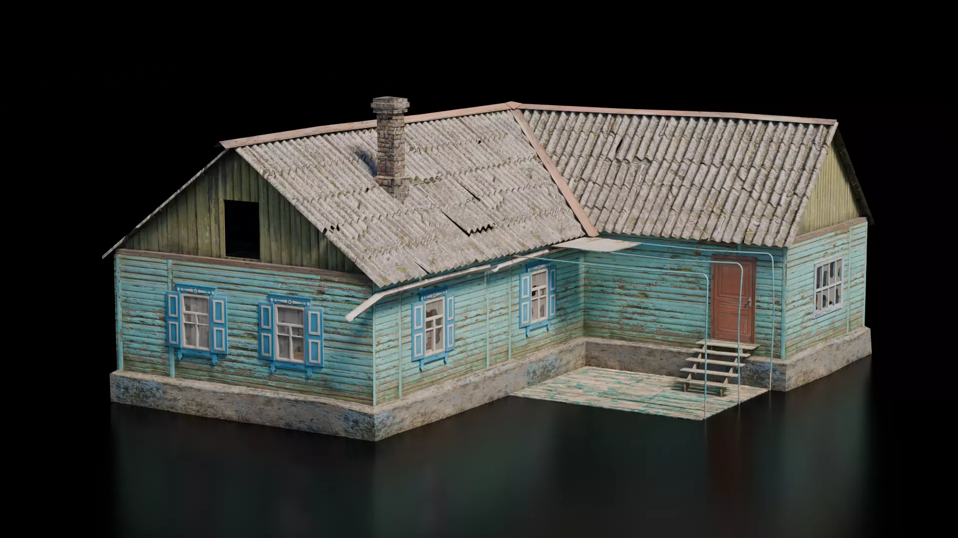 Abandoned House 36 Low-poly 3D model