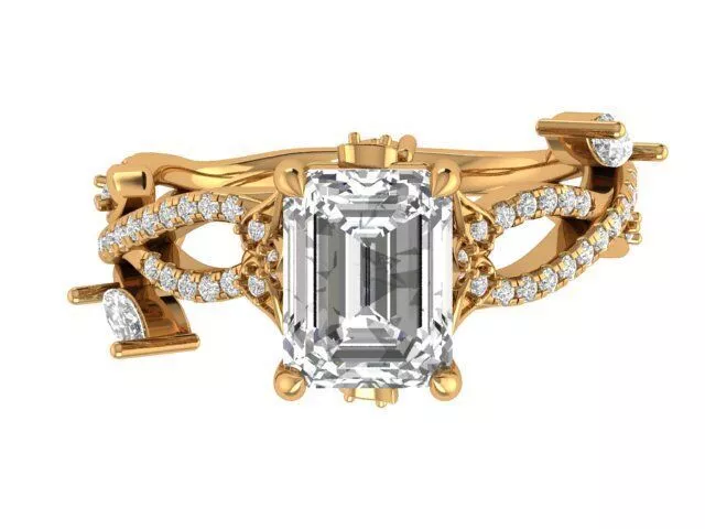 Floral Engagement Ring 3D print model