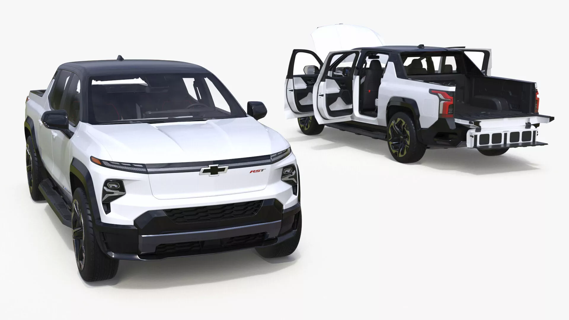 Chevrolet Silverado EV RST White 2024 Rigged 3D model