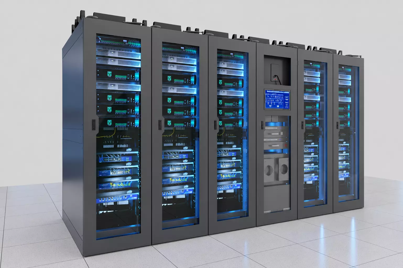 Server Cabinet Digital Twin Equipment Scene 3D model