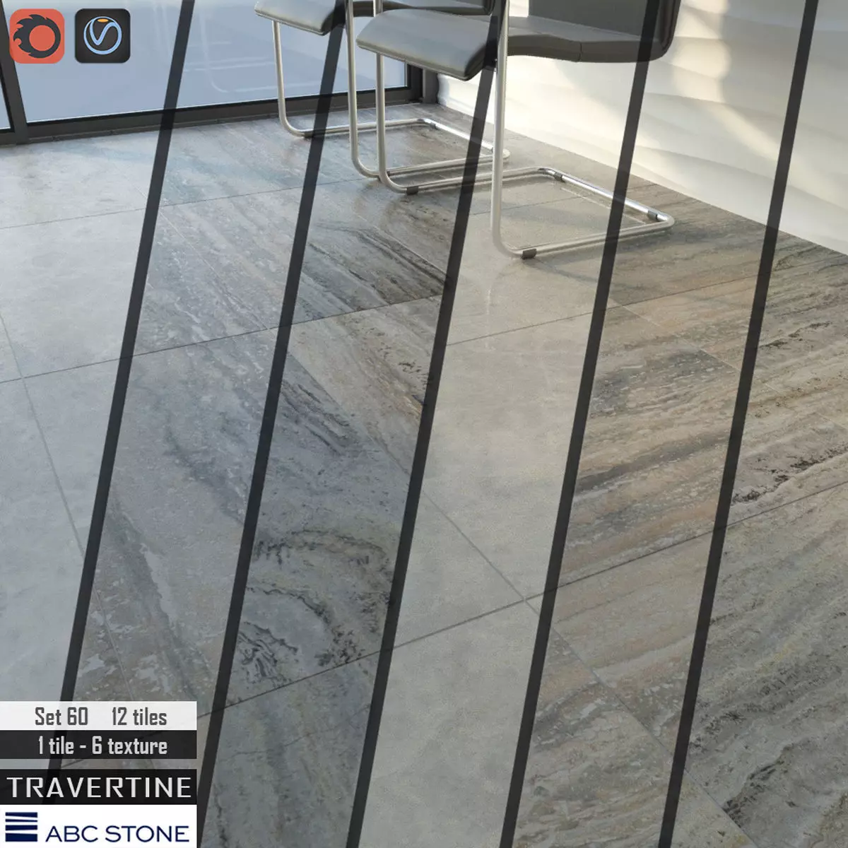 ABC Stone Set 3D model_0