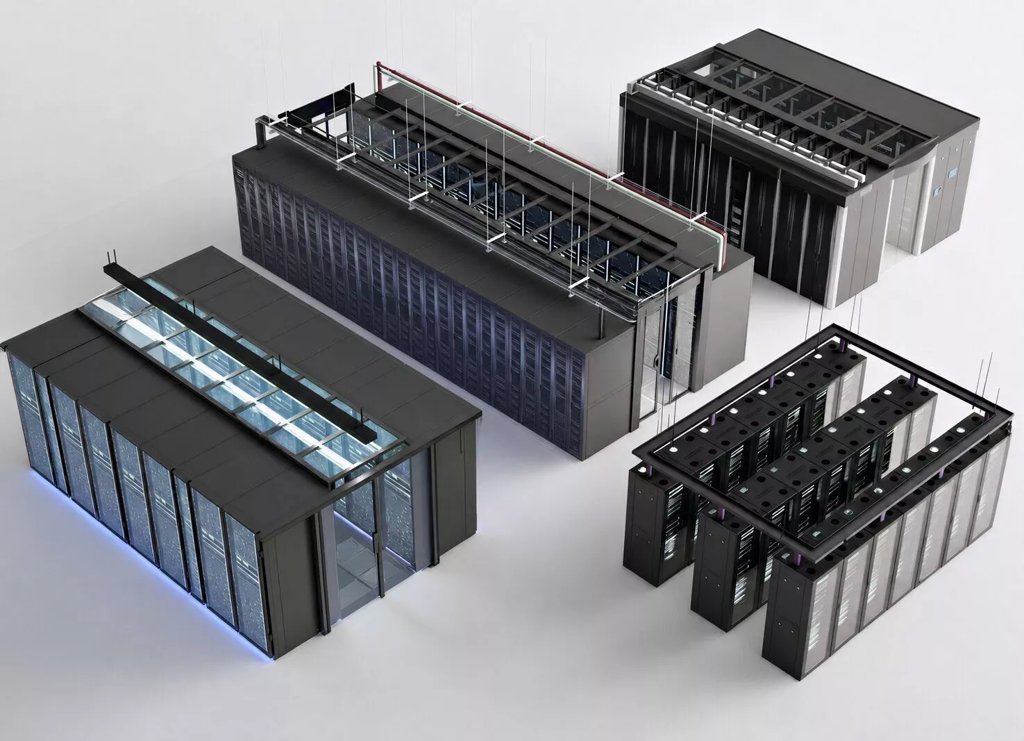 Modular Data Center Digital Twin Layout 3D model
