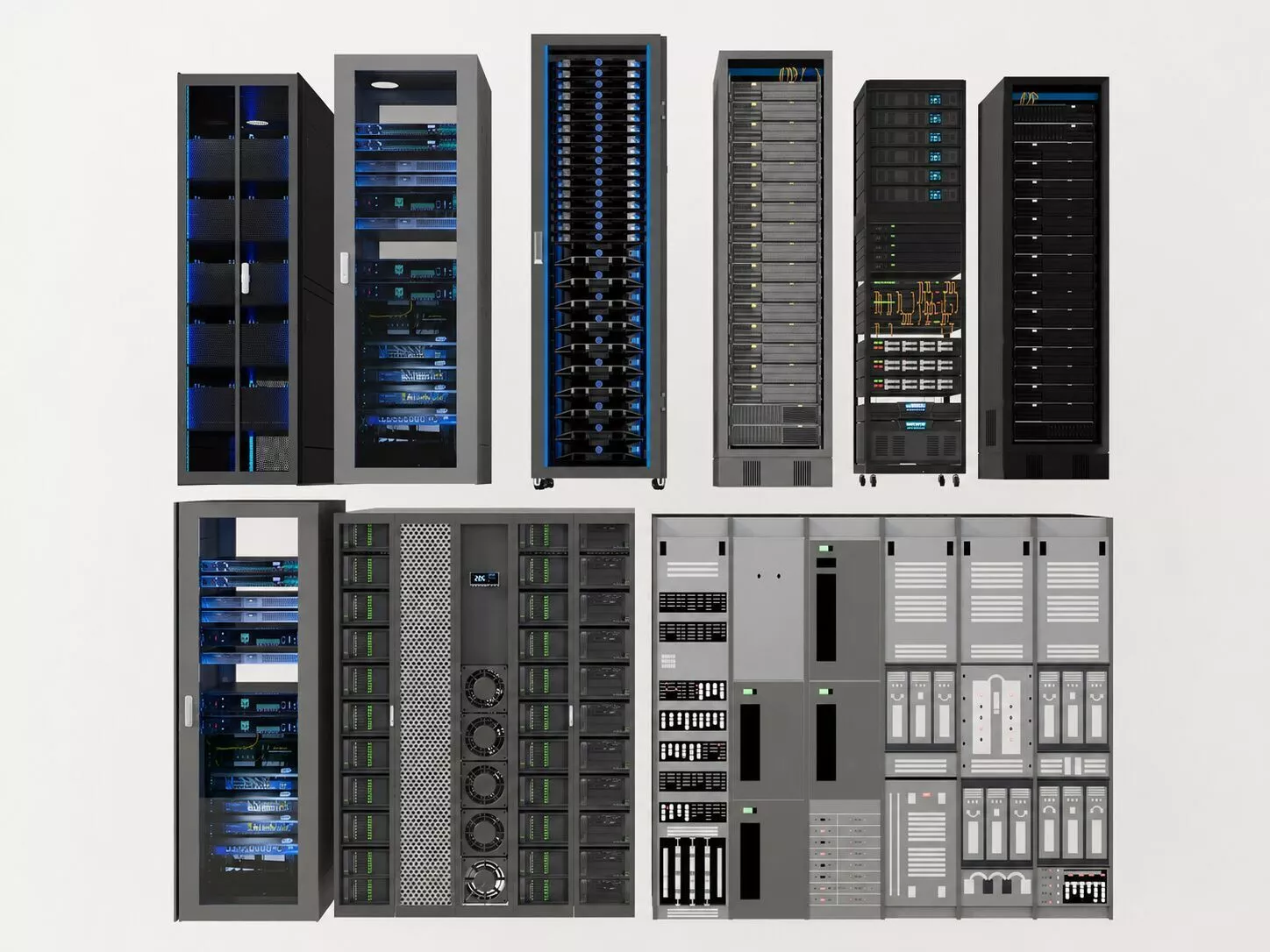 Server Rack Equipment Digital Twin Collection 3D model