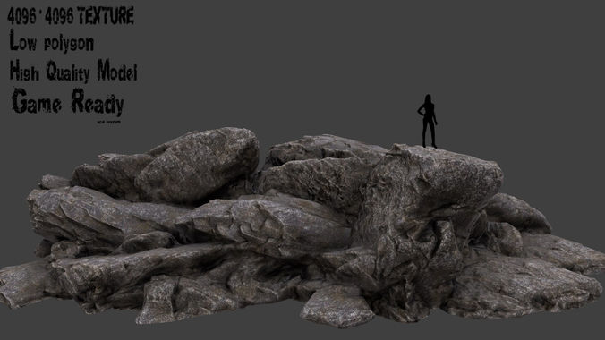 Rocks rock Low-poly 3D model