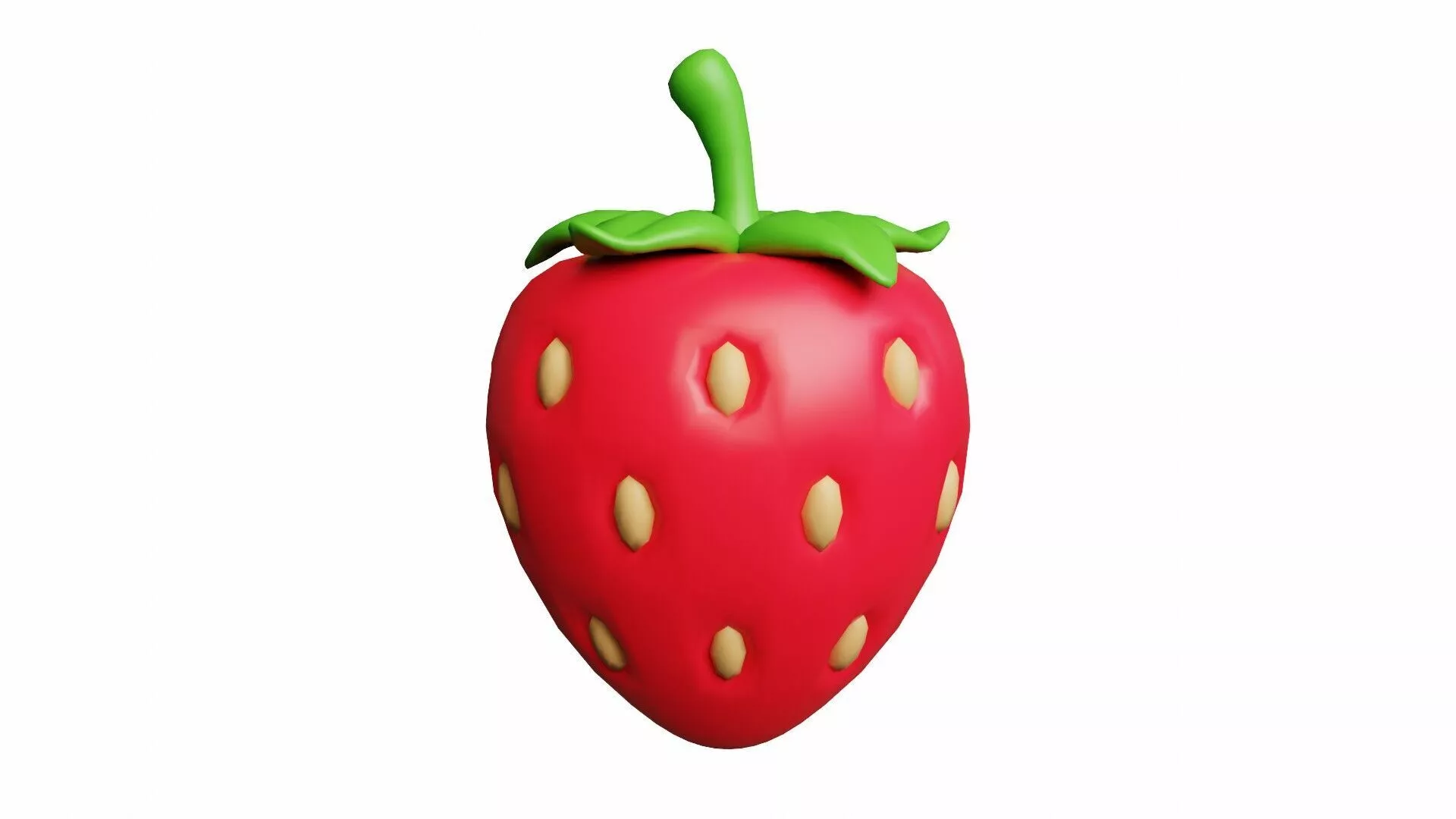 Strawberry Cartoon Stylized Fruits 3D model