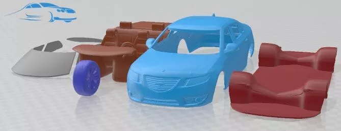 Saab 9-5 2010 Printable Car 3D print model