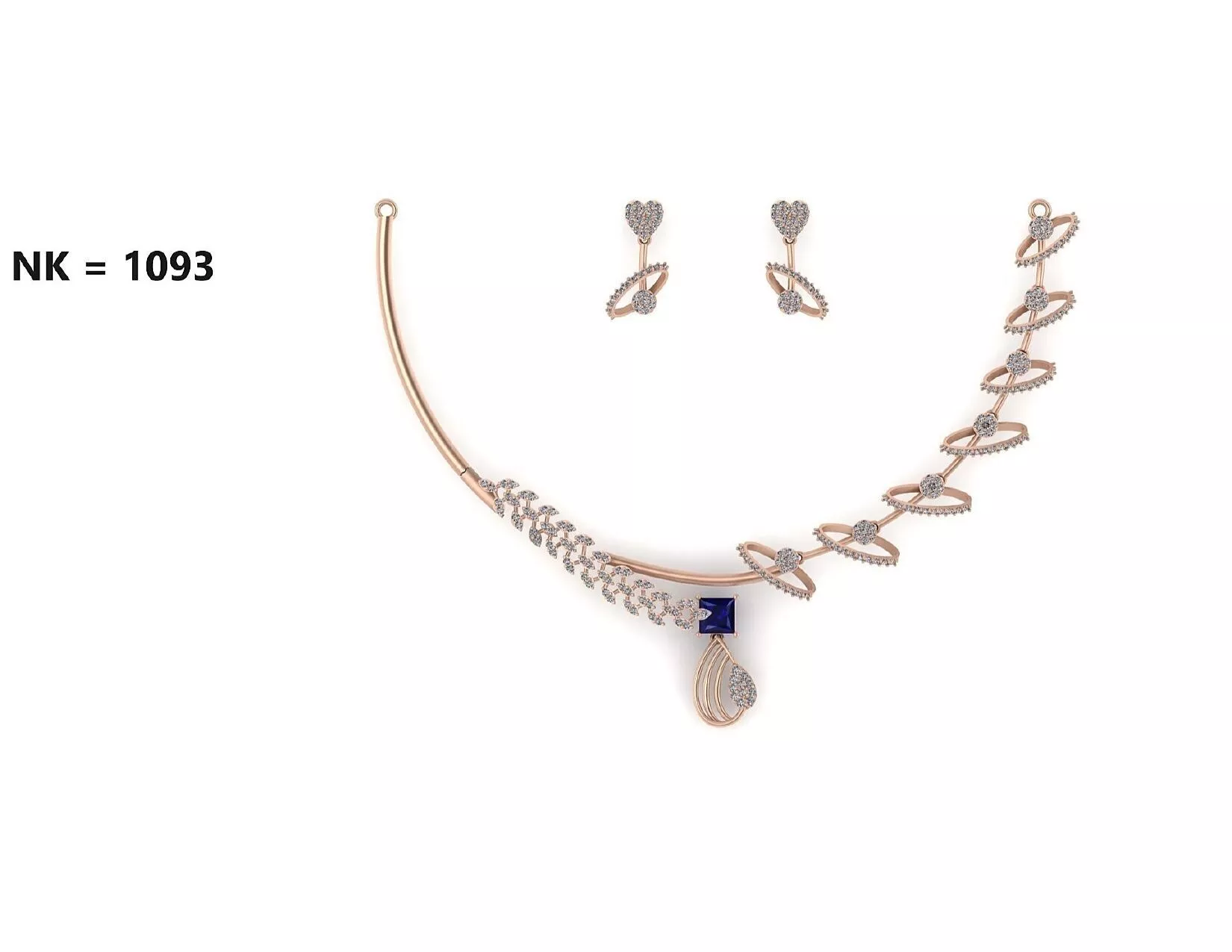 SILVER AND GOLD DIAMOND NECKLACE 3D print model