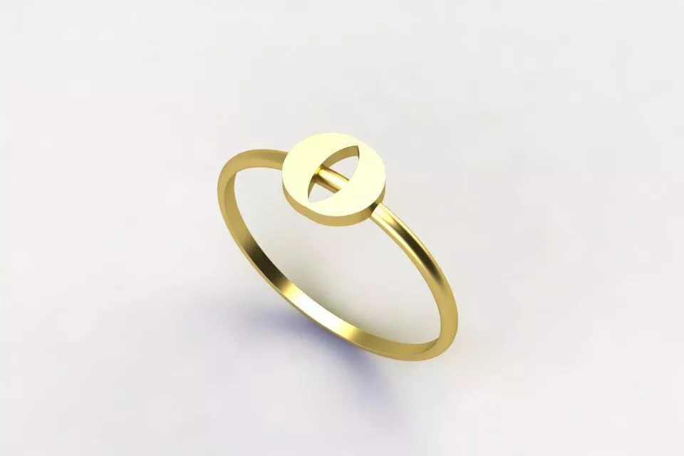 Dainty Ring DailyUSE double MOON Gold Silver 3D print model