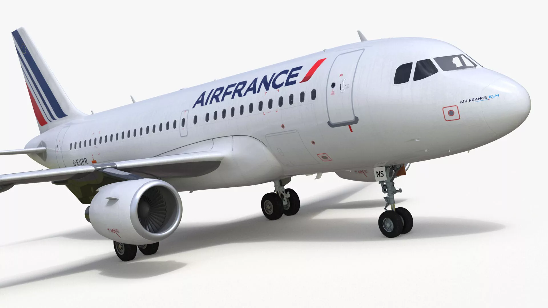 Airbus A319 Air France Rigged 3D model