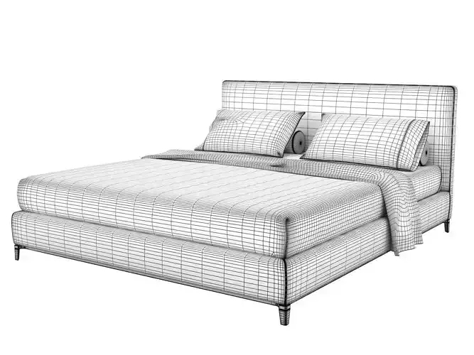 Andersen modern bed frame with upholstered headboard and footboard