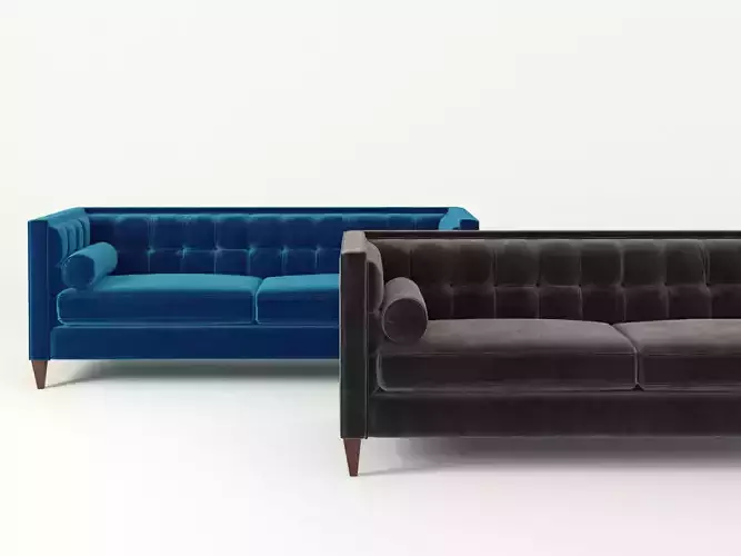 Jodi velvet sofa with wooden legs