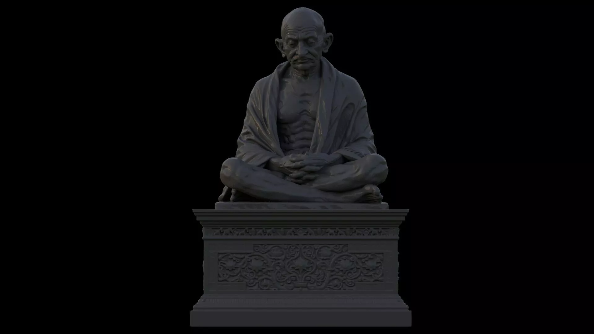 Mahatma Gandhi statue sculpture hi poly 3D model