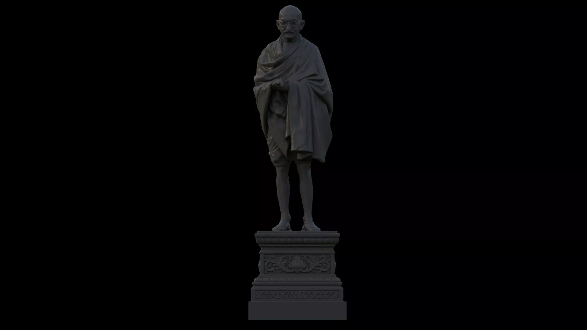 Mahatma Gandhi statue sculpture hi poly 3D model